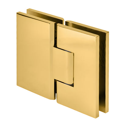VCT180ULBR Victoria 180 square brass frameless shower door hinge, unlacquered brass finish for 3/8-1/2 glass