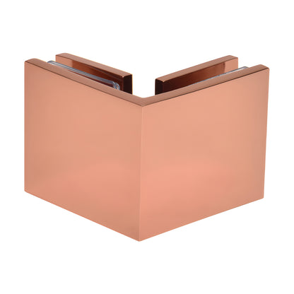 SGC90RG rose gold 90 glass-to-glass solid brass clamp for 3/8-1/2" frameless shower panels