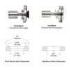 RRF10PS stainless steel low-profile glass attachment fitting for 10-13.52mm tempered glass, supports flush or cap mount