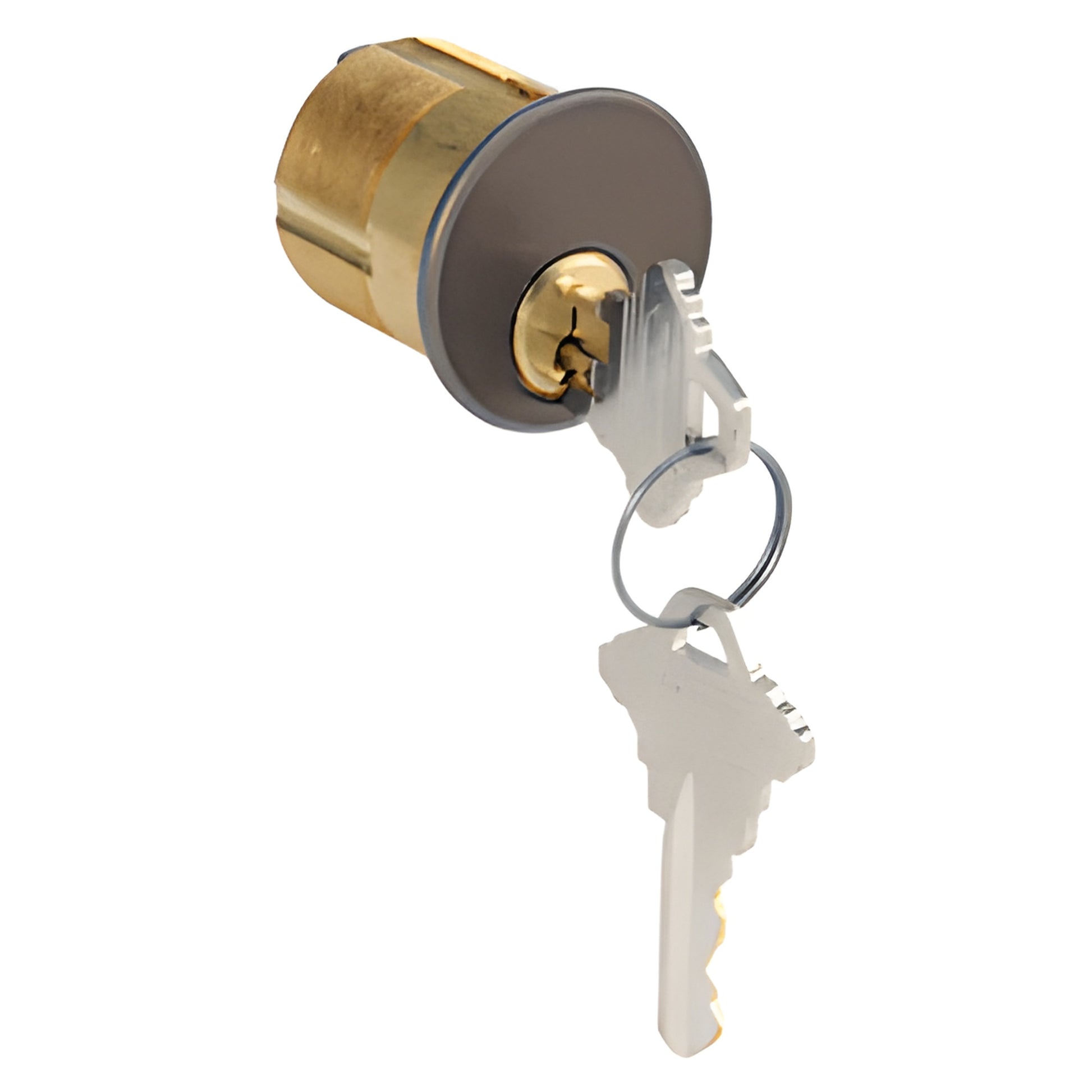 Brass CRL mortise cylinder (1-1/4" x 1-5/32") dark bronze face with two Schlage C keys, SKU DC7205SCKADU