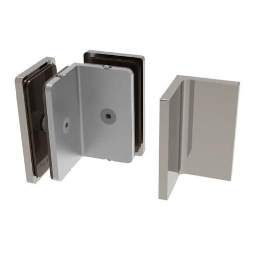 CRL Brushed Nickel Como Series Glass-to-Glass Bracket - Sleek, Modern Design