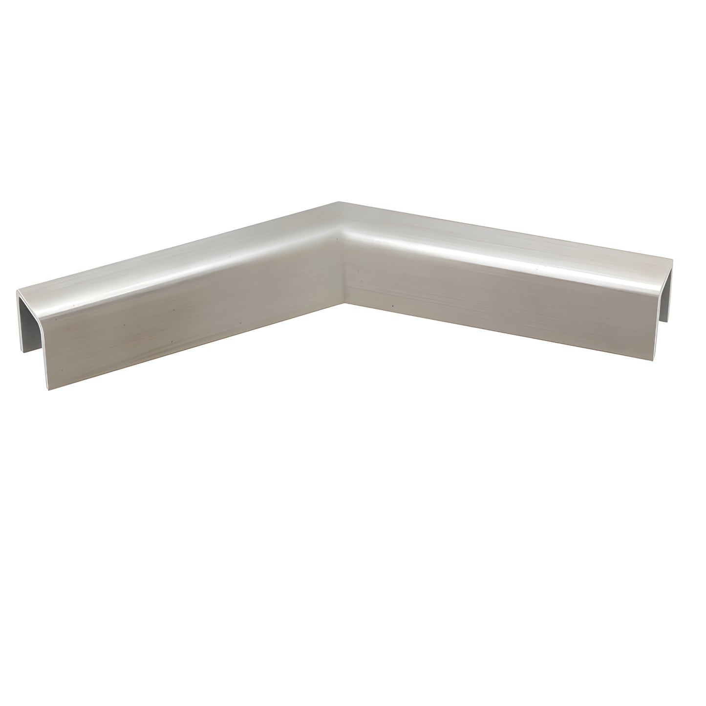 GRL107H3BS - Brushed stainless steel 135 slip fit horizontal corner for 3/4" (19 mm) glass cap railing.