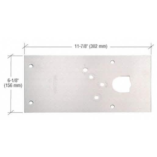 Satin Chrome Rixson® 28 Series Right Hand Floor Door Closer Cover Plate - Sleek Design