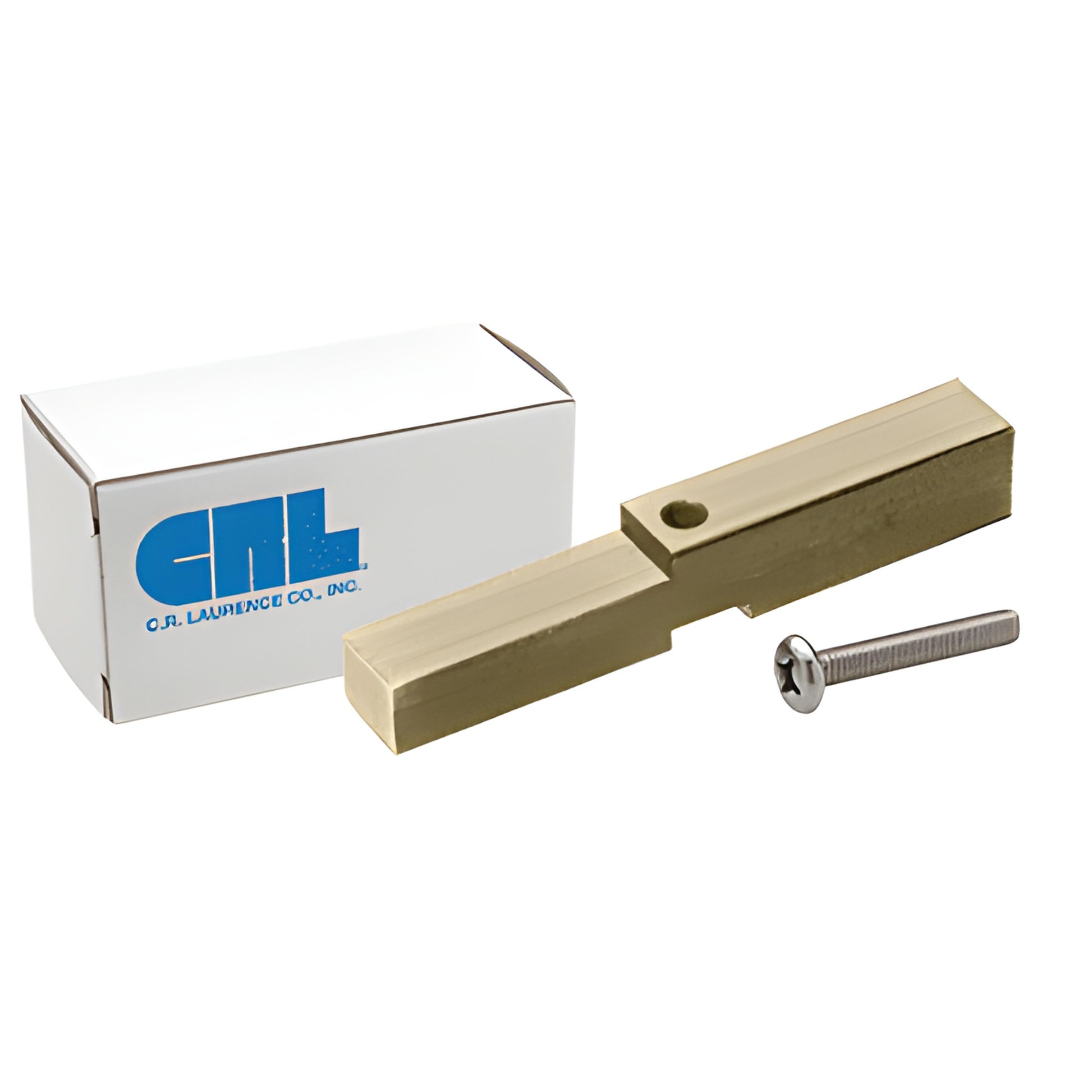 Brushed bronze brass adapter block (SKU HAB01BBRZ) with mounting screw and white box