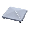 PC1HS silver metallic aluminum alloy pyramid-style glass railing post cap, notched base for CRL 1100 series.