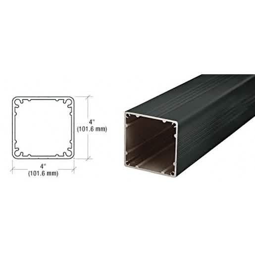 CRL Matte Black Square Post 4x4 48-inch - Durable, sleek design for modern railings.