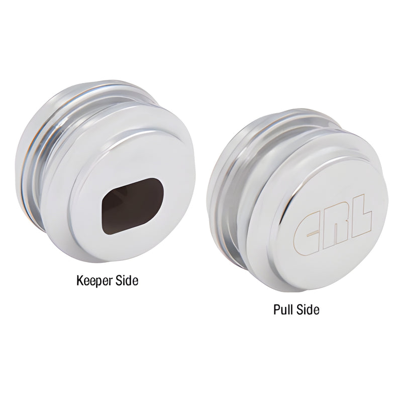 LK51SA satin anodized aluminum glass door keeper/knob for frameless doors, fits 1" hole, pairs with LK49/LK50