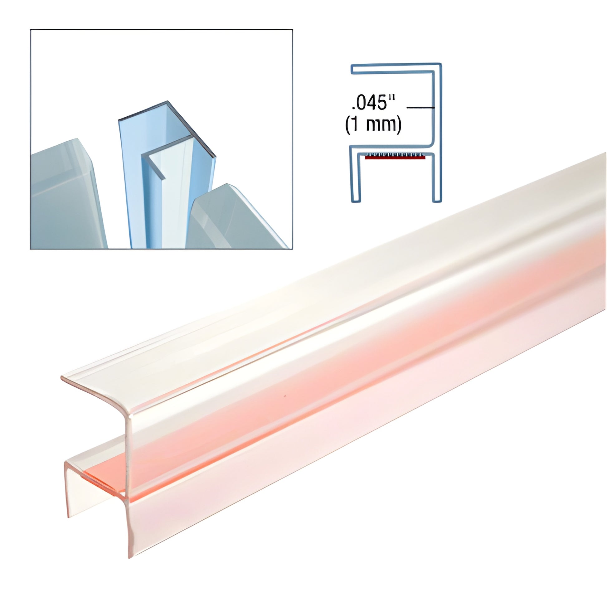 Clear copolymer 90 glass-to-glass joint strip (3/8 in glazing) 120in - CL0N210