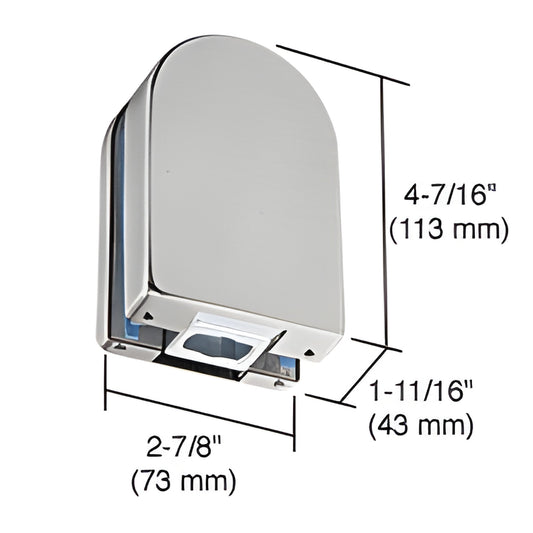 PTH21BS brushed stainless bottom door patch fitting for 3/8-1/2 glass, 4 7/16 high, commercial use