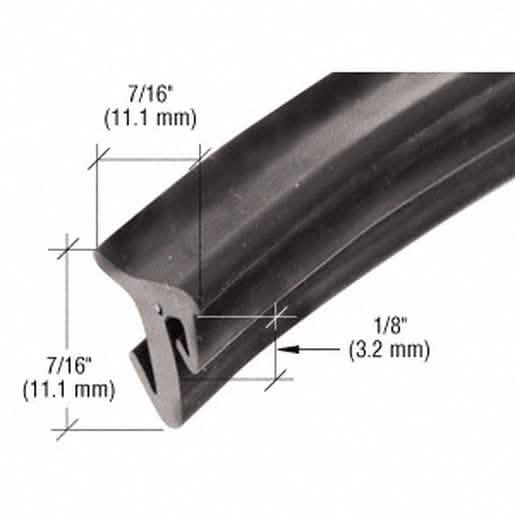 CRL 1/2" Roll-In EPDM Gasket for Tapered Sidelite Rails, 100' Roll - Durable Seal