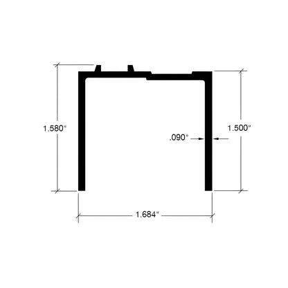 DK71720RB oil rubbed bronze tapered sill adapter extrusion for frameless sliding shower door, 72 in long