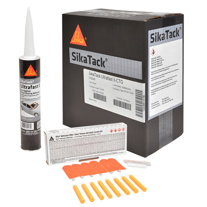 SikaTack Ultrafast II 300ml black urethane windshield adhesive cartridge with nozzle, SKU 26924P