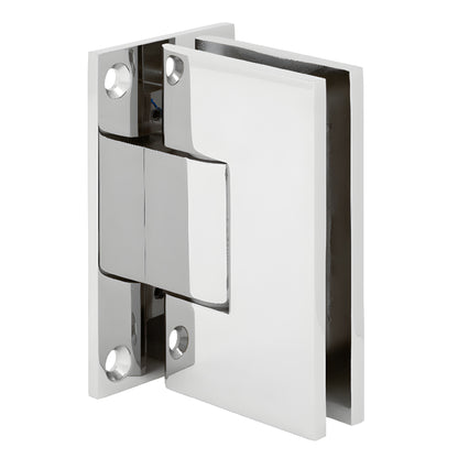 VCT037CH polished chrome solid-brass frameless shower door hinge, wall-mount self-centering for 3/8-1/2 in. glass