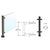 CRL PP55 Slimline 12 in Black Powder Coat 1 in Round Counter Post