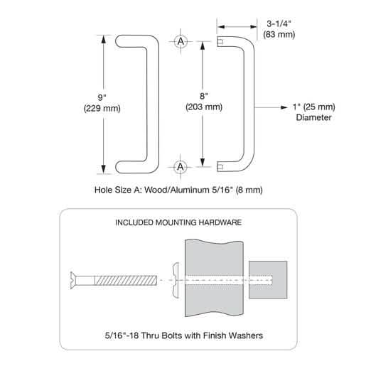 CRL 8-inch Polished Brass Offset Pull Handle - Elegant, Durable Door Hardware Solution