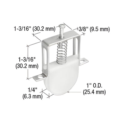 CRL 1" Nylon Sliding Screen Door Bottom Roller Replacement Columbia