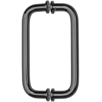 CRL Gun Metal 8" Back-to-Back Solid Brass 3/4" Diameter Pull Handles with Metal Washers