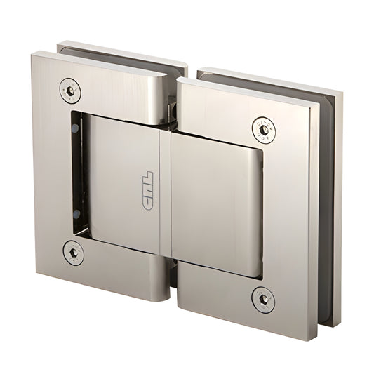 CRL H8015SN satin nickel 180 glass-to-glass self-closing oil hinge, aluminum, adjustable closing speed