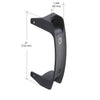 CRL LL3GH black 6 in molded polymer gate handle, universal square-gate fit, rust- and UV-resistant.