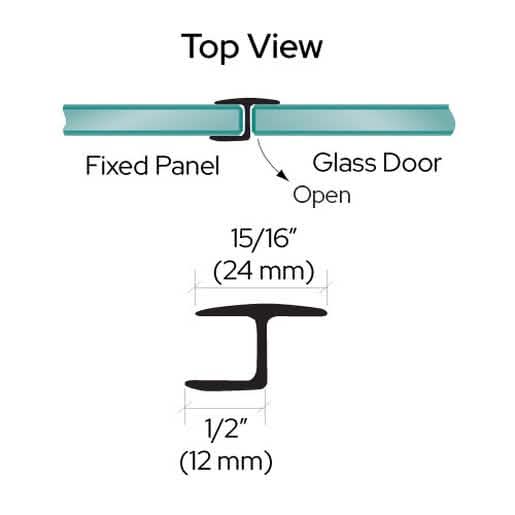 CRL Polycarbonate H-Jamb 180° for 3/8" Glass - Durable, Clear Glass Connector