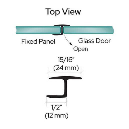 CRL Polycarbonate H-Jamb 180° for 3/8" Glass - Durable, Clear Glass Connector