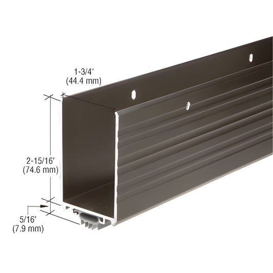 DB054DV36 dark bronze aluminum adjustable door bottom seal, 36-1/2" for 1-3/4" doors, vinyl finger sweep