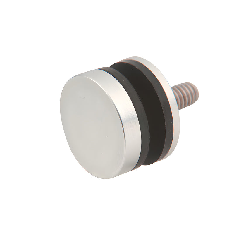 Satin anodized 1-1/4 in washer and stud kit for single-sided commercial glass door pulls, fits 10-19 mm glass (SKU F40SKSA)