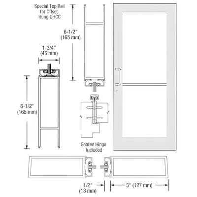 CRL-U.S. Aluminum Series 550 Wide Stile Door - Single, Geared Hinge