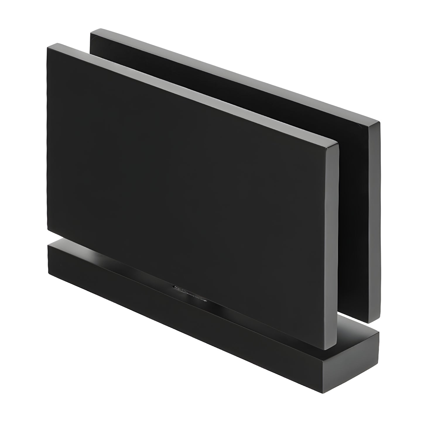 Matte black brass Senior Cardiff top-and-bottom pivot hinge for 1/2" (12mm) tempered glass shower door, SKU SRCAR01MBL