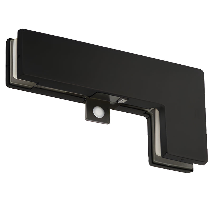 PT4034MBL matte black sidelite transom patch fitting for 3/4" (19mm) glass - low-profile commercial glass hardware
