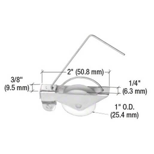 CRL 1" Nylon Sliding Screen Door Spring Tension Roller for smooth, durable gliding.