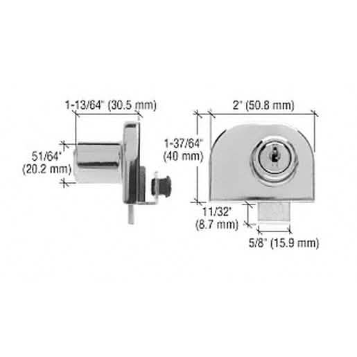 CRL Chrome Double Glass Door Lock, Randomly Keyed - Secure and stylish glass door solution