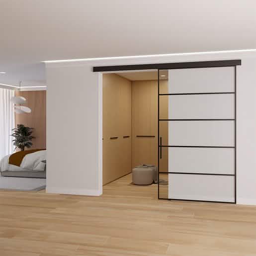 CRL50 Matte Black Sliding Door Wall Mount Kit - Sleek and Modern Design