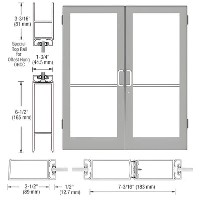 CRL-U.S. Aluminum Series 400 Clear Anodized Entrance Door Pair
