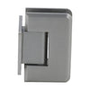 Brushed nickel CRL Pinnacle shower door hinge P1N074BN, solid brass wall-mount short back plate, fits 8-12mm glass.