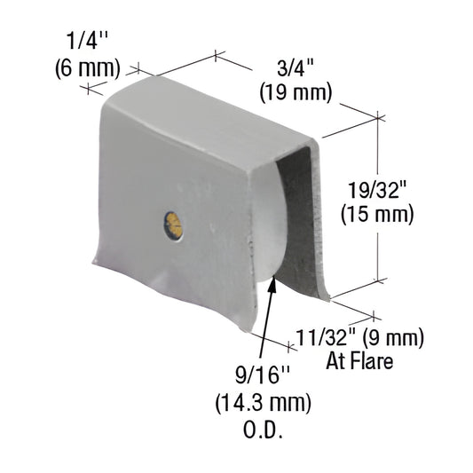 CRL D5650 nylon roller assembly with stamped steel housing for 1/4" (6 mm) glass, compact 19/32" 1/4" profile.