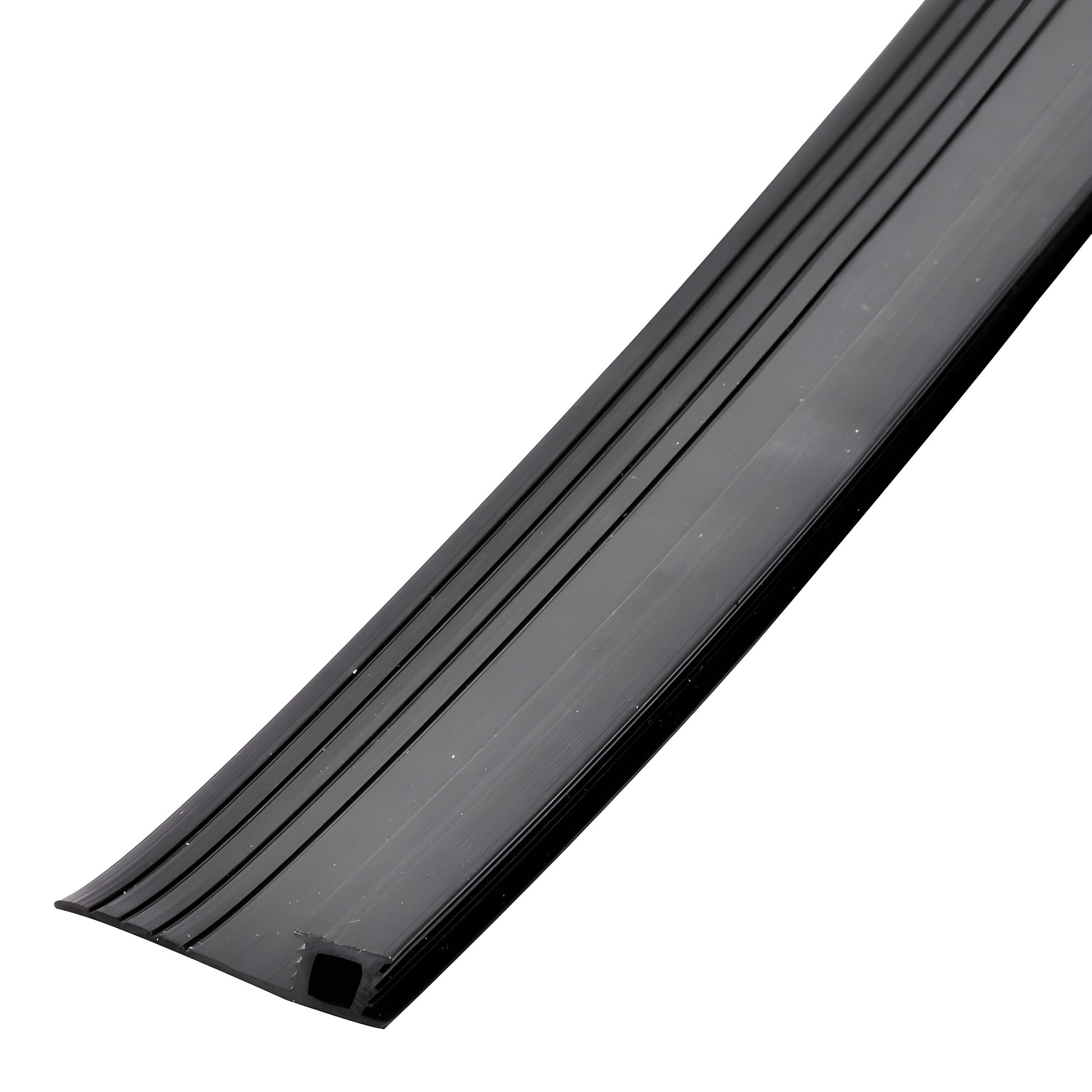 Black vinyl vinyl bug flap seal for sliding glass doors, SKU BUGFLP112BL, flexible 1-1/2 in wide