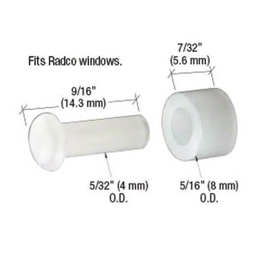CRL 5/16" Nylon Sliding Window Roller with Axle Pin for Radco Windows - Durable & Reliable