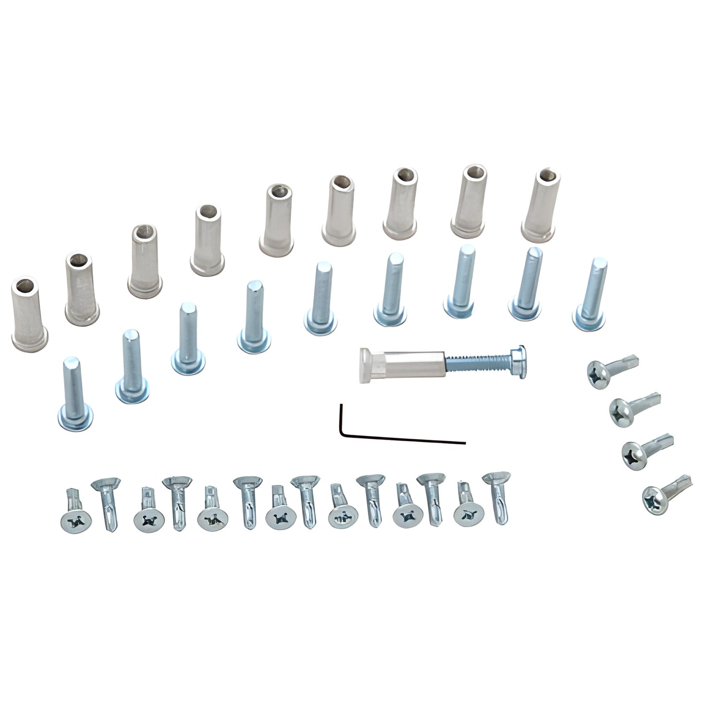 RSP100A satin anodized replacement screw pack for CRL 100/150 series continuous geared hinges, assorted screws and pins.