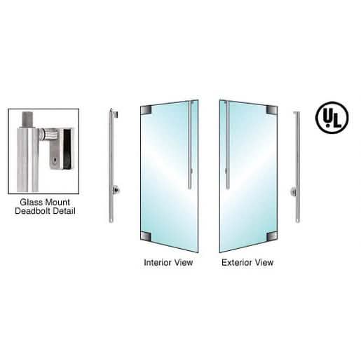 CRL-Blumcraft Brushed Stainless Right Hand Reverse Glass Mount Deadbolt Handle