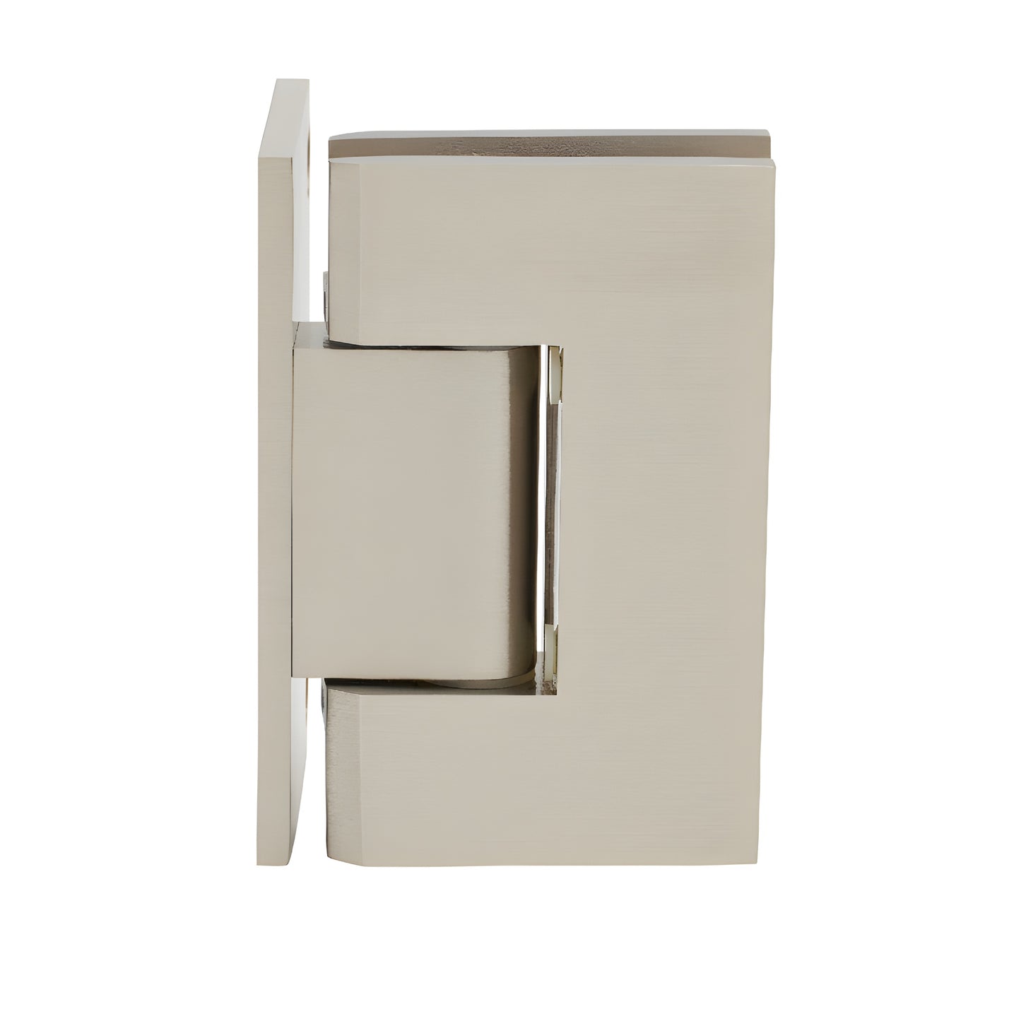 GEN544BN Geneva brushed nickel solid brass 5 pre-set frameless shower door hinge for 8-12mm glass, wall mount