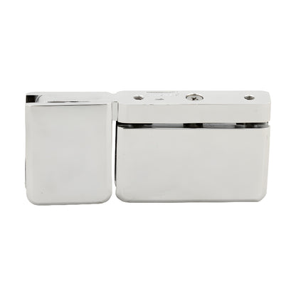 PPH07PN polished nickel Prima pivot hinge for 8-10mm tempered glass, brass, beveled profile.