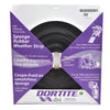 Black self-adhesive sponge rubber weatherstripping roll (D4450), 1/4" x 1/2" x 50ft, open-cell cushioning tape