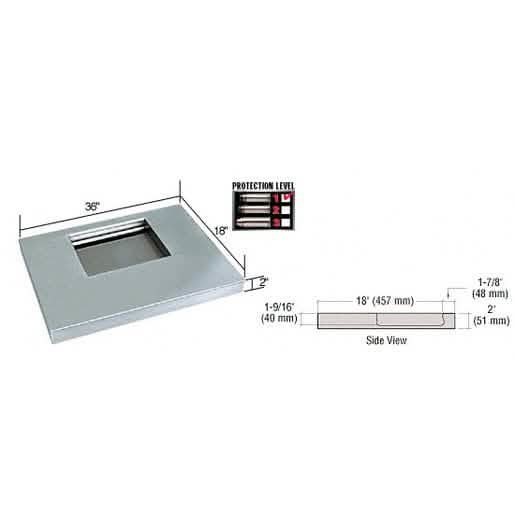 CRL Brushed Stainless Steel Shelf with Deal Tray, 36"x18", Level 1 Protection.