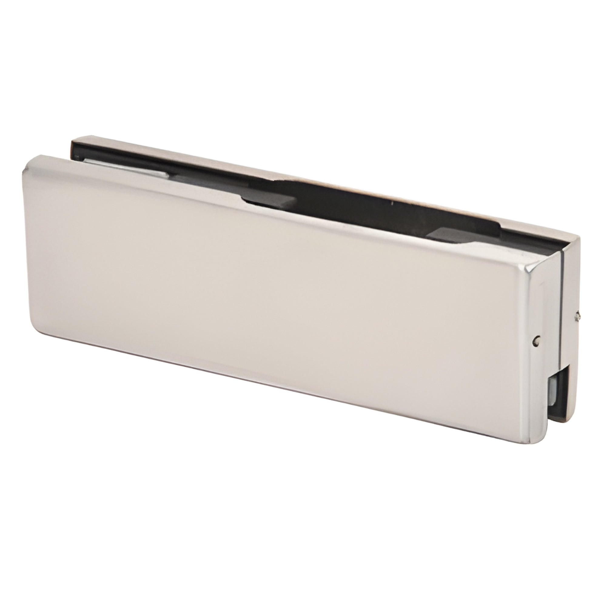 CRL AMR201BS brushed stainless steel top/bottom patch for frameless glass doors, fits 3/8" or 1/2" glass.