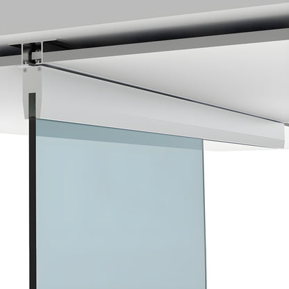 CRL50D dropped-ceiling satin anodized sliding door kit with top-hung hanger and 5/16 in tempered glass panel