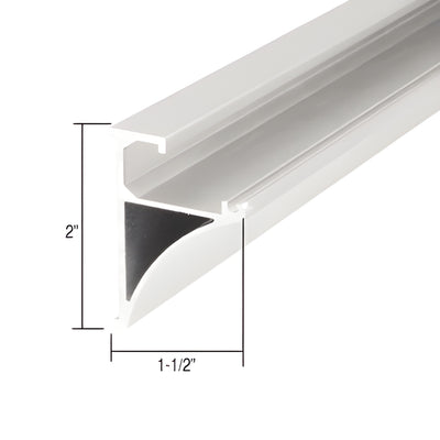 CRL 96" White Aluminum Channel for 1/4" Glass Shelves