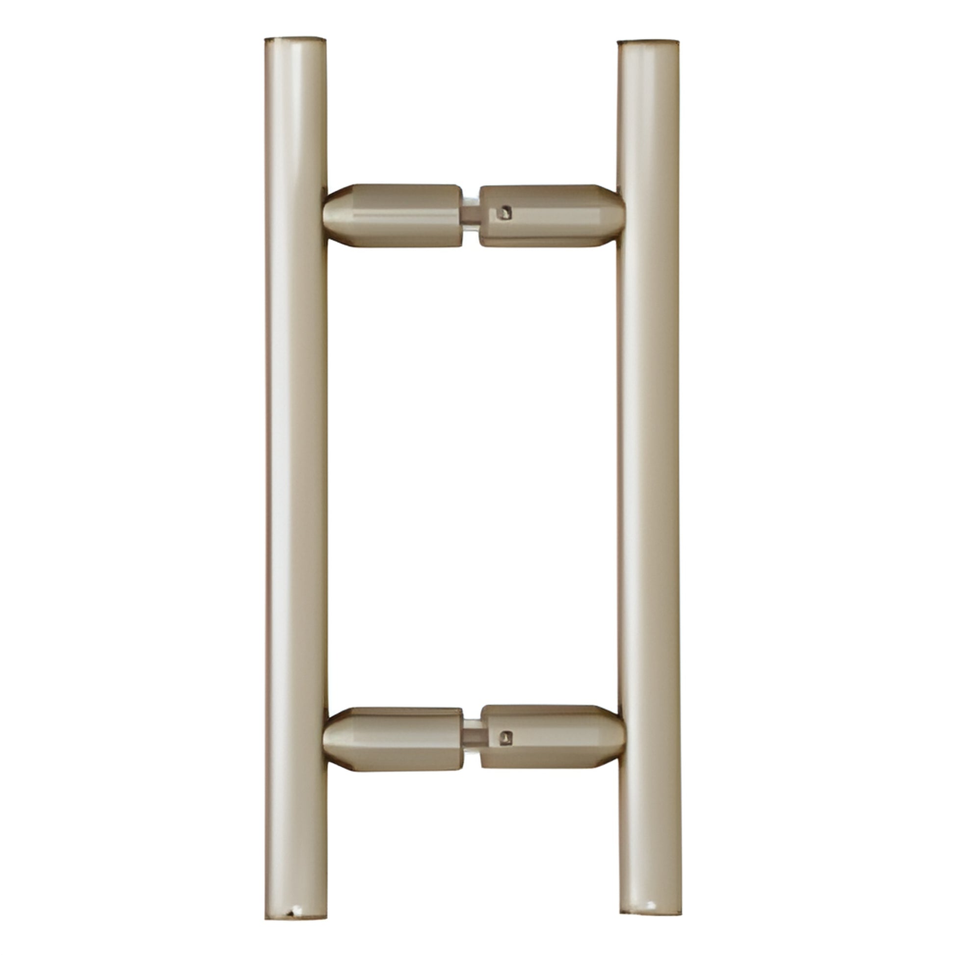 Ladder-style back-to-back shower door pull, brushed nickel tubular 3/4" (6" center)