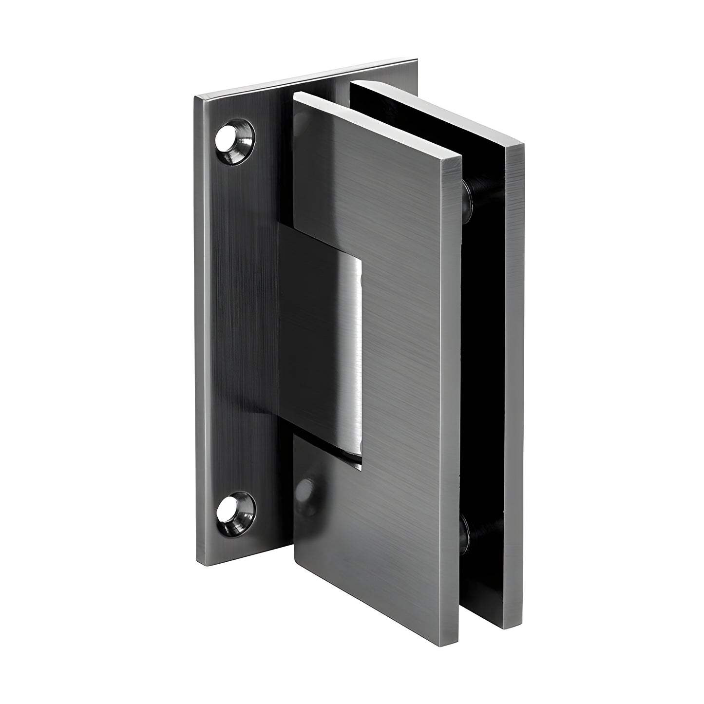 Vienna brass shower hinge, wall-mount full back plate, antique brushed nickel finish for 3/8-1/2" glass (SKU V1E037ABN)