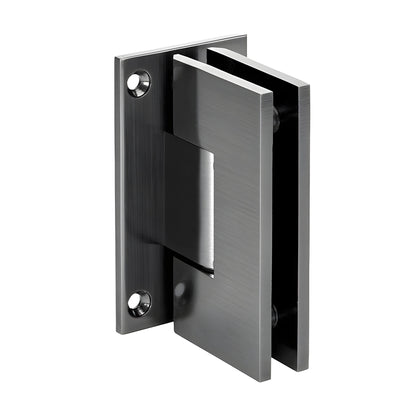 Vienna brass shower hinge, wall-mount full back plate, antique brushed nickel finish for 3/8-1/2" glass (SKU V1E037ABN)